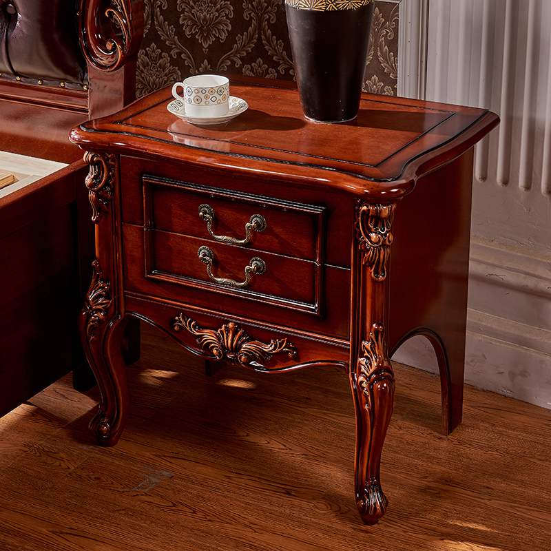 solid wood Carved Bedside cupboard Europe and America Neoclassical Deep color Light Cabinet Storage Lockers Tricolor Walnutin the Residential furniture , Cabinet , Bedside cabinet category - from Buy2taobao.com to provide professional Taobao agent buy service