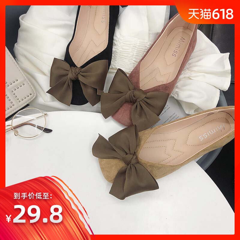 Single shoe girl 2019 A summer Korean Edition Versatile tender fairy Shallow mouth Net Red Flat bottom Scoop shoes Doug shoesin the Women's Shoes, Low shoes category - from Buy2taobao.com to provide professional Taobao agent buy service