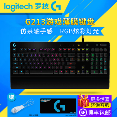 顺丰罗技g213 rgb背光专业电竞lol守望先锋机械手感有线游戏键盘