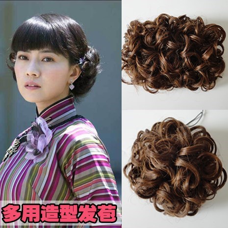 盘头包扣式卷发穿新娘配的假发盘发复古旗袍仿真花苞丸子拉花蓬松|msdalam kategori Penjagaan rambut/rambut palsu, rambut palsu, majikan/bola - dari Buy2taobao.com untuk memberikan perkhidmatan ejen Taobao profesional membeli