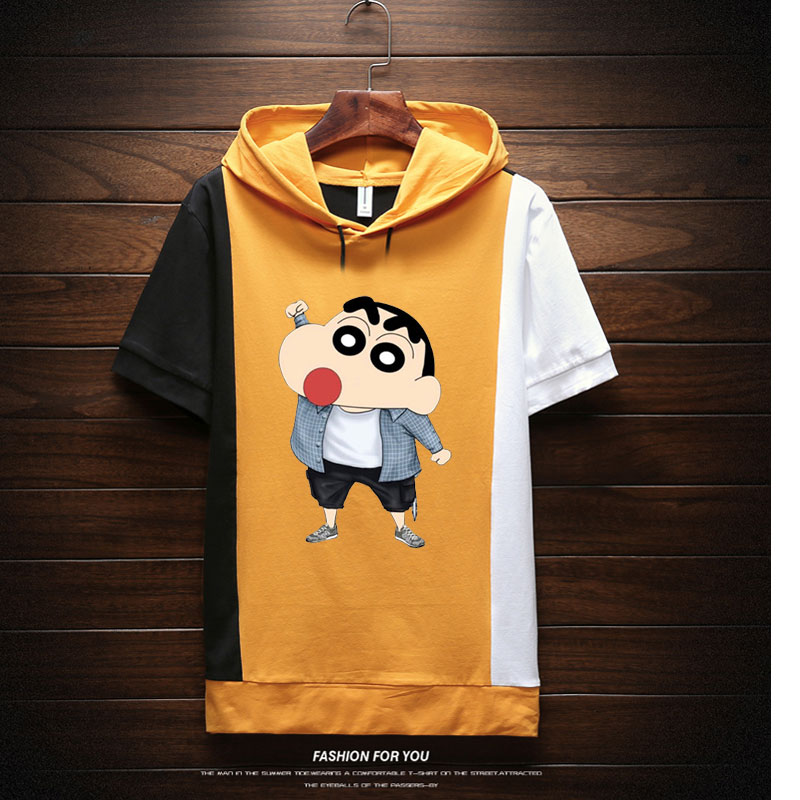 summer Crayon Shin Chan comic Short sleeved summer man Teenagers student leisure time Hooded Short sleeved Spring and summerin the Men's clothing, T-shirt category - from Buy2taobao.com to provide professional Taobao agent buy service
