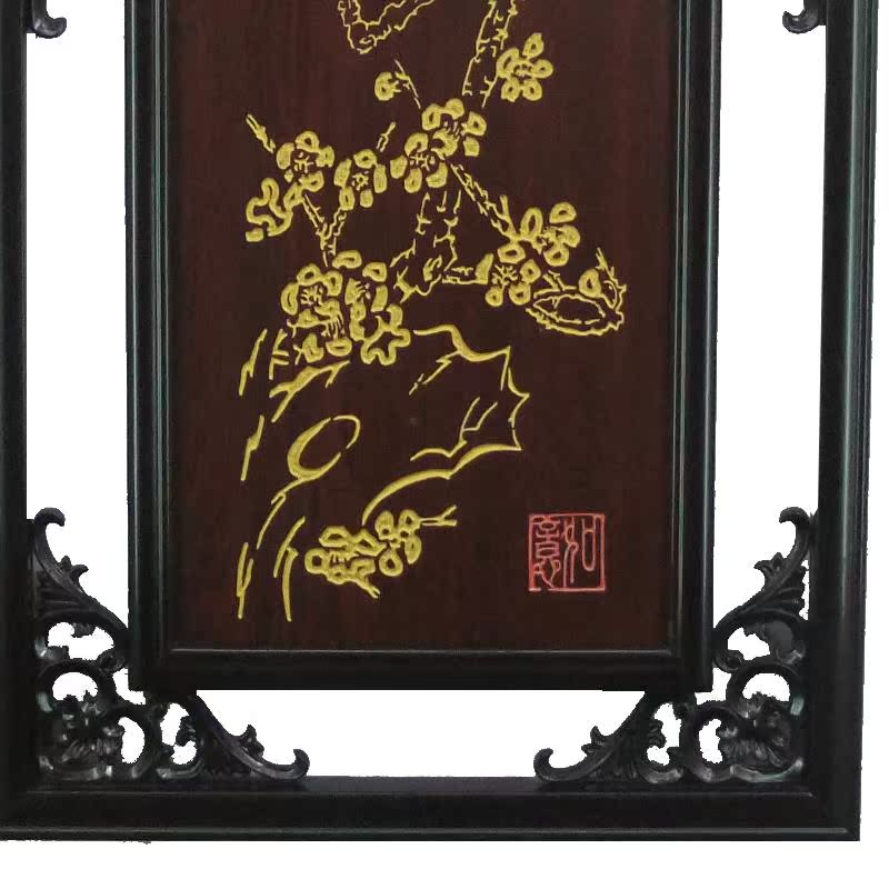 Chinese style Dongyang wood carving Decorative painting a living room Mural painting solid wood carving Four screen To fake something antique Merlin, bamboo and chrysanthemumin the Home accessories , Decorative painting , Modern decorative painting category - from Buy2taobao.com to provide professional Taobao agent buy service