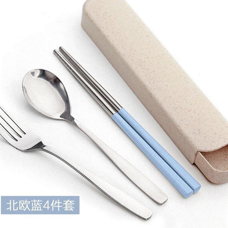 餐具单人小学生不锈钢筷子勺子盒吃饭套装便携式家用中式|msdalam kategori pinggan mangkuk, pinggan mangkuk, Fork/Spoon/penyepit saman - dari Buy2taobao.com untuk memberikan perkhidmatan ejen Taobao profesional membeli