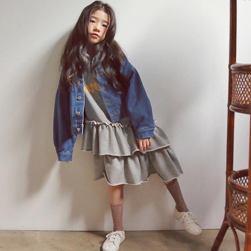 韩国代购2019春季新款儿童牛仔服韩版中大童女童连帽个性潮款牛仔|msdalam kategori Kanak-kanak/Bayi/Keluarga dipasang, kot/jaket/overcoat, jaket biasa - dari Buy2taobao.com untuk memberikan perkhidmatan ejen Taobao profesional membeli