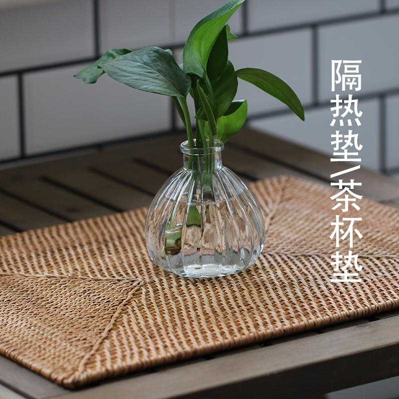 日式原木风手工藤编垫片装饰品茶杯垫餐厅隔热垫用途多样包邮|ruв категории посуда, чайный сервиз, другие - от Buy2taobao.com для оказания профессиональной услуги покупки агента Taobao