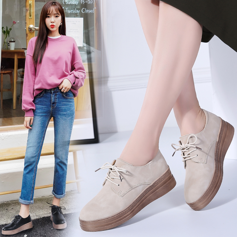 British style leather shoes The thickness of the bottom Shoe of sponge cake 2019 Spring new pattern leisure time Korean Edition Versatile Retro With slope Single shoesin the Women's Shoes, Low shoes category - from Buy2taobao.com to provide professional Taobao agent buy service