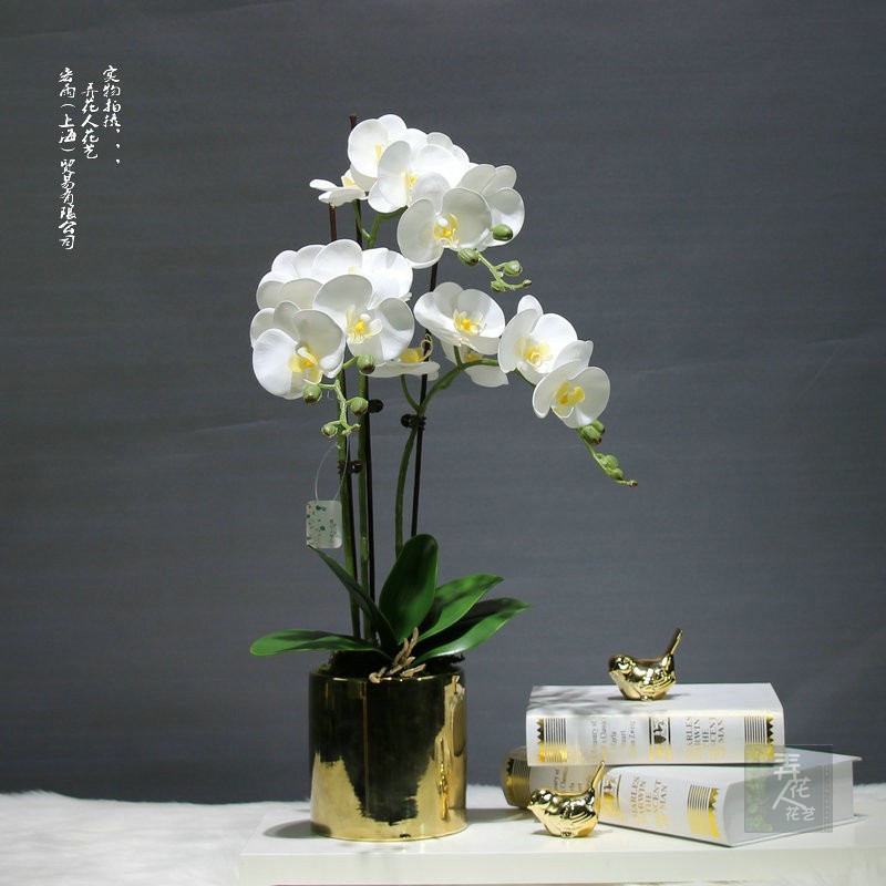 定制金色花器蝴蝶兰花艺假花卫生间样板房售楼处家居装饰橱窗花艺|ruв категории Домашний быт, ваза/цветок/искусственные цветы/моделирование украшения, искусственные цветы/искусственные цветы - от Buy2taobao.com для оказания профессиональной услуги покупки агента Taobao