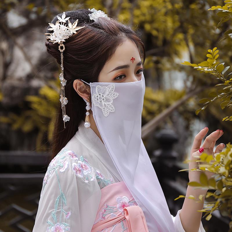 包邮 汉服面纱 女 古装面帘遮面古风头发饰品 可拆卸流苏挂耳仙女|ruв категории Женская одежда, костюм/национальная одежда/театр костюм, национальная одежда/этап погрузки - от Buy2taobao.com для оказания профессиональной услуги покупки агента Taobao