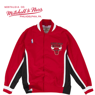 mitchell ness 热身服nba出场服训练服外套 公牛队 warm up