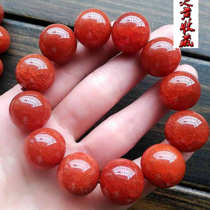 帝王紅純冰裂瑪瑙南紅瑪瑙天然龍紋紅瑪瑙手鏈佛珠手串男女款在類目 飾品/流行首飾/時尚飾品新, 手鍊中 - 來自Buy2taobao.com提供專業的淘寶代購服務