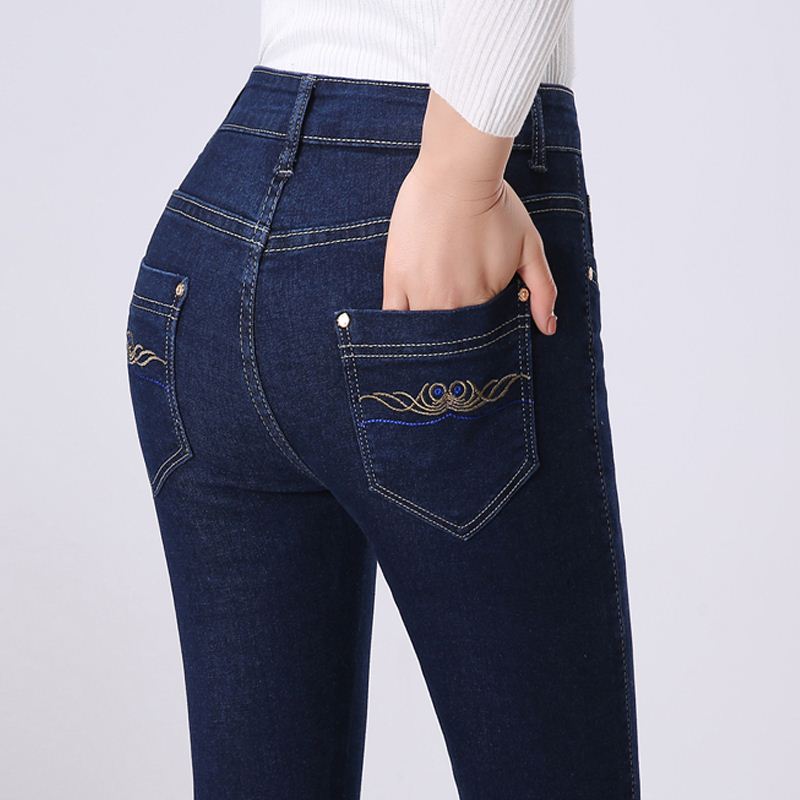 2018 spring and autumn Paige Jeans lady trousers Large Mom outfit Straight pants middle age Self cultivation Elastic force Pantiesin the Women's clothing/Boutique , Jeans category - from Buy2taobao.com to provide professional Taobao agent buy service