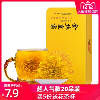 金丝皇菊大菊花草茶一朵一杯黄菊贡菊花茶叶搭枸杞胎菊金银花贡菊