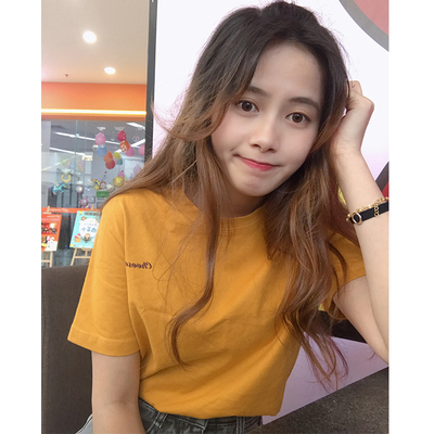 短袖T恤女2019春季新款韩版宽松原宿风百搭ins学生半袖chic上衣潮