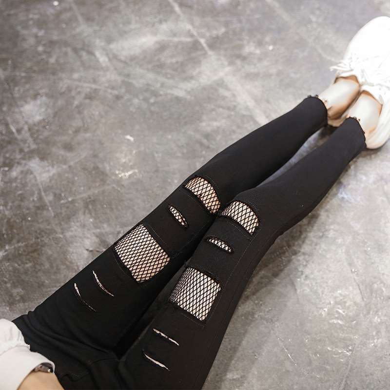 Hole Leggings 2018 Korean Edition Beggar pants Exorcism Thin section Tight fitting Nine points Feet pencil trousersin the Women's clothing/Boutique , Pants , Leggings category - from Buy2taobao.com to provide professional Taobao agent buy service