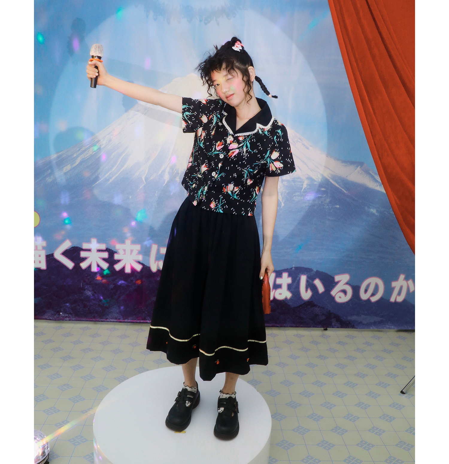 Leele 19夏 雪花像素花园 手工玫瑰金边织带棉质半身裙|msdalam kategori Butik wanita / wanita, skirt - dari Buy2taobao.com untuk memberikan perkhidmatan ejen Taobao profesional membeli