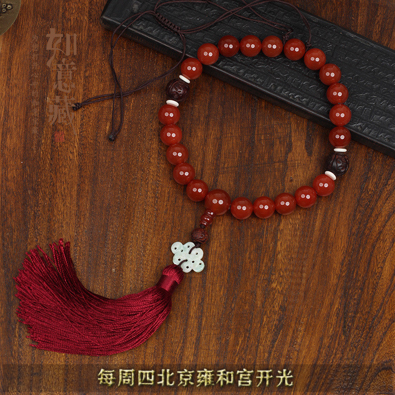 如意藏柿子红玛瑙佛珠提珠汽车挂件手把件可改穿14mm男女款手串|ruв категории автомобиль/товаров/аксессуары/переоснащение, автомобильных принадлежностей/аксессуары, висеть - от Buy2taobao.com для оказания профессиональной услуги покупки агента Taobao