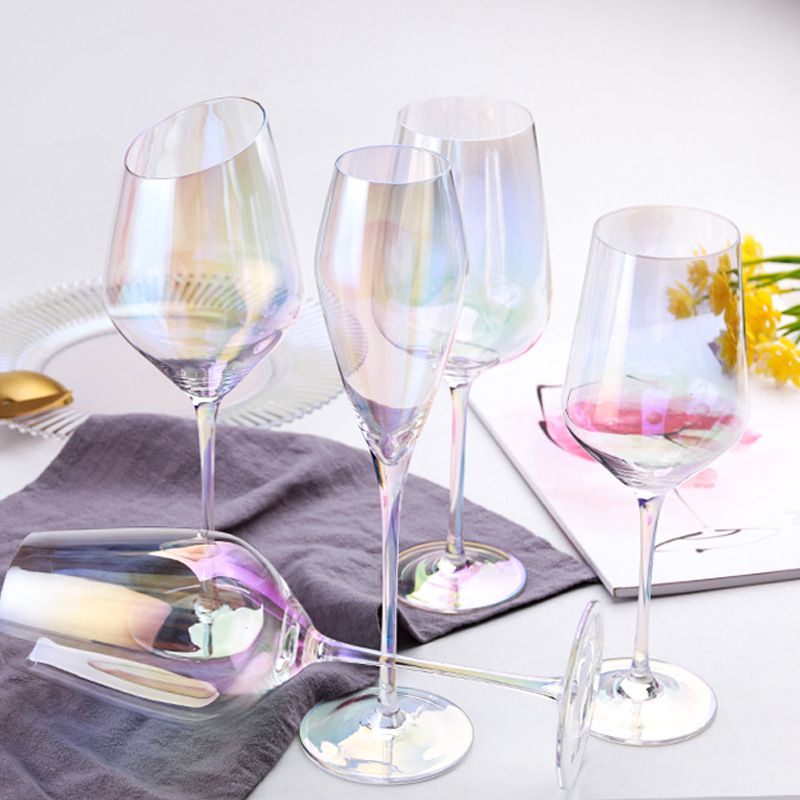 Rainbow Goblet Gradient color Colorful champagne Wine Glass Japan Net Red ion plating Crystal glass Wine cup decoratein the Tableware , Flagon/Wineglass/Wine , Wineglass category - from Buy2taobao.com to provide professional Taobao agent buy service