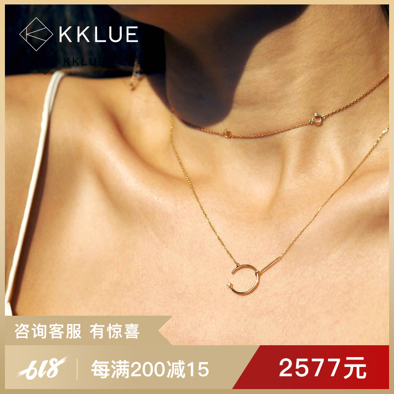 KKLUE 18K金项链女吊坠链锁骨钻石细款玫瑰金正品 ins博主同款在类目 珠宝/钻石/翡翠/黄金, K金首饰, 颈饰中 - 来自Buy2taobao.com提供专业的淘宝代购服务