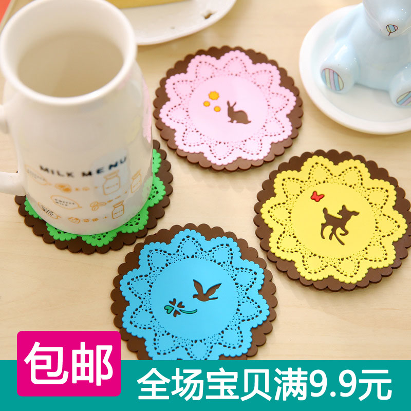 森林动物蕾丝雕花软胶杯垫 可爱卡通隔热垫碗垫 水杯茶杯垫在类目 节庆用品/礼品, 文化创意用品, 文化创意杯垫/餐垫中 - 来自Buy2taobao.com提供专业的淘宝代购服务