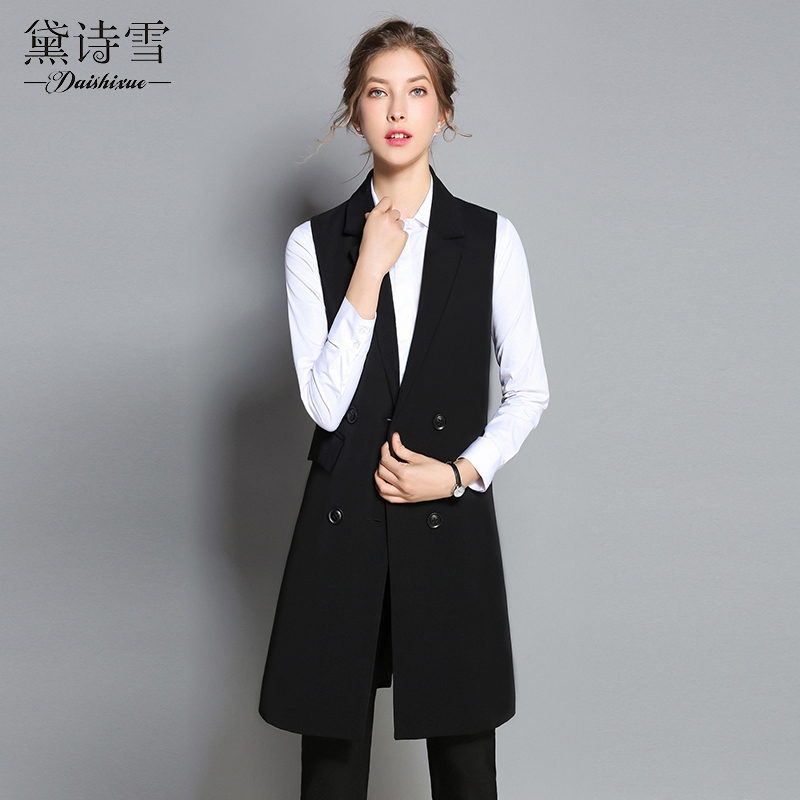 Double-breasted suit Vest spring and autumn Mid length version 2019 new pattern Straight Versatile Show thin man 's suit Vest waistcoatin the Women's clothing/Boutique , Maga category - from Buy2taobao.com to provide professional Taobao agent buy service