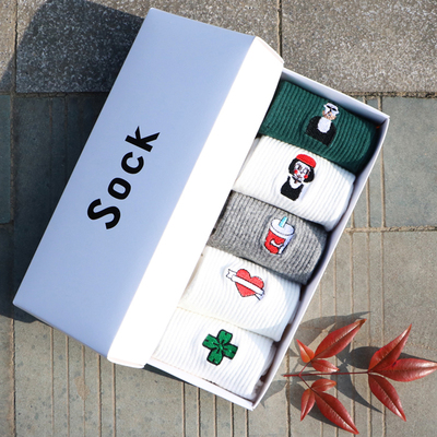 5双装韩版袜子女春秋冬ulzzang原宿风纯棉可爱学生学院风中筒袜潮