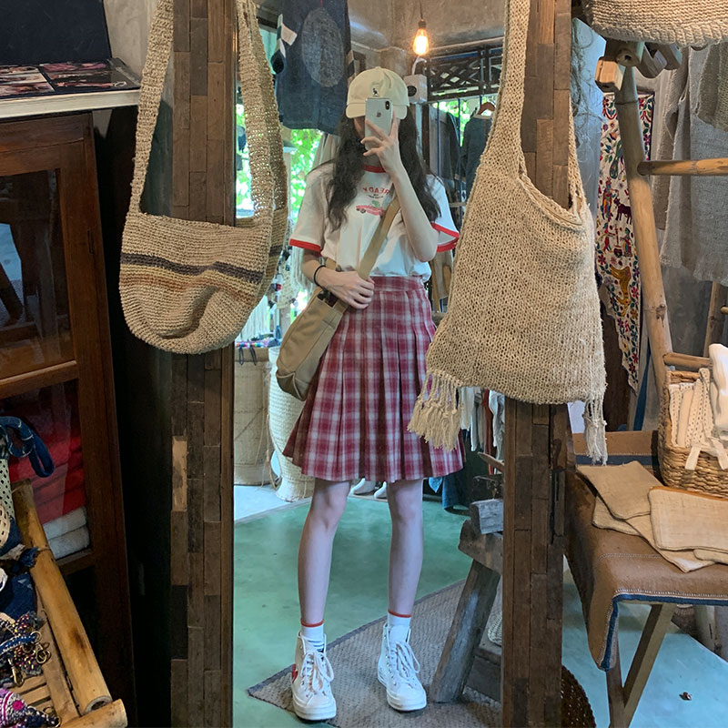 Seven4lee树莓女孩甜了一夏 格子半身裙女2019新款高腰百褶裙短裙在类目 女装/女士精品, 半身裙中 - 来自Buy2taobao.com提供专业的淘宝代购服务