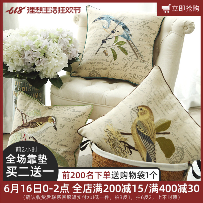 New products American style rural Embroidery Flower Flax Cushion sofa Pillow Open Houses bedroom Pillows By package backrestin the Home Fabric , Pillow/Pillow category - from Buy2taobao.com to provide professional Taobao agent buy service