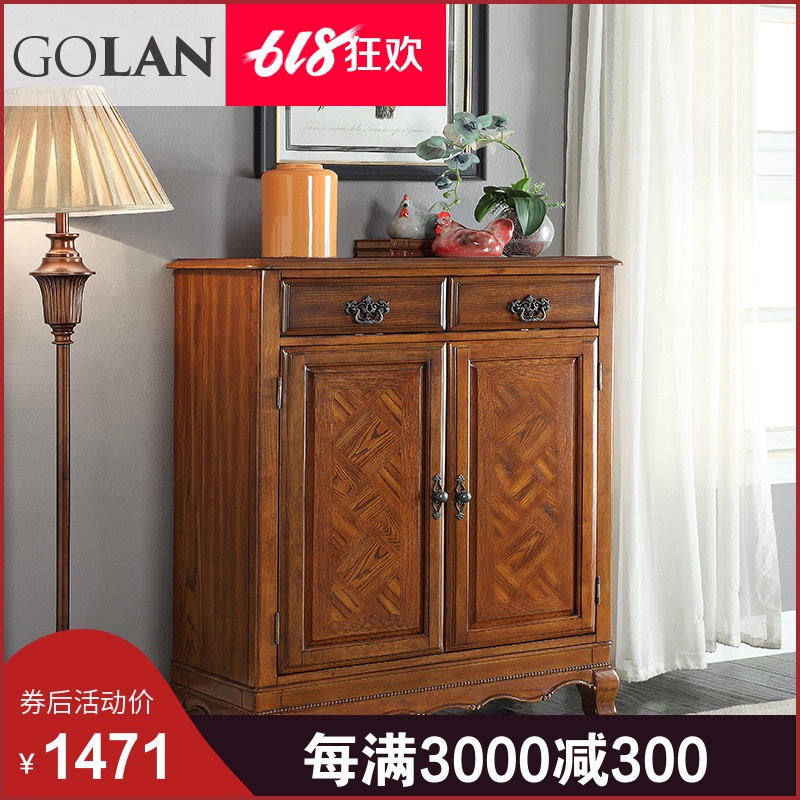 广兰美式全实木鞋柜欧式鞋厨家用经济型实木玄关柜大容量537O清在类目 住宅家具, 柜类, 鞋柜中 - 来自Buy2taobao.com提供专业的淘宝代购服务