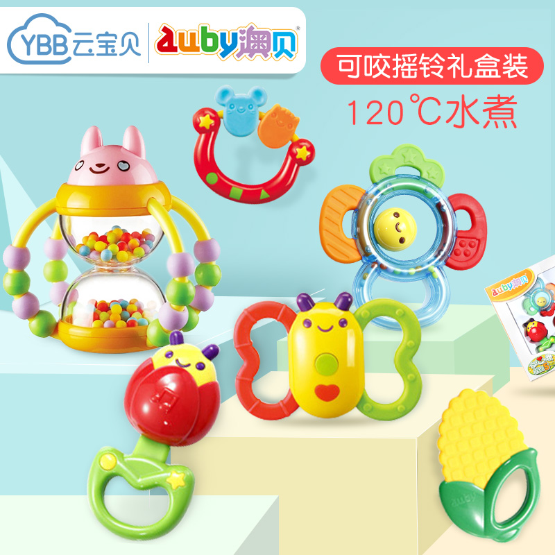 澳贝0-12个月婴儿牙胶摇铃新生儿宝宝益智玩具可水煮磨牙咬咬乐在类目 玩具/童车/益智/积木/模型, 幼儿响铃/布玩/安抚玩具, 摇铃中 - 来自Buy2taobao.com提供专业的淘宝代购服务