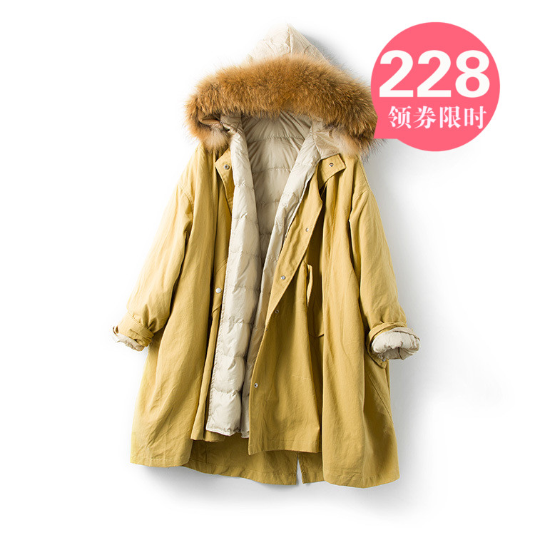 韩国东大门大毛领加厚羽绒服女中长款可脱卸内胆外套派克服大衣在类目 女装/女士精品, 羽绒服中 - 来自Buy2taobao.com提供专业的淘宝代购服务