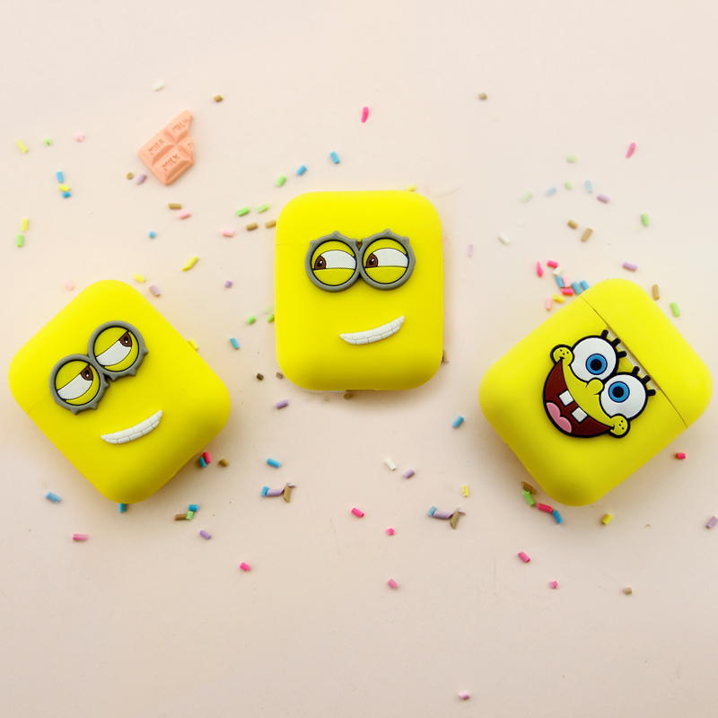 AirPods smart cover SpongeBob SquarePants Love Apple wireless Bluetooth headset Small yellow people Megalopia Cartoonin the 3C Digital Accessories, MP3/MP4 Fitting , Headphone Accessories category - from Buy2taobao.com to provide professional Taobao agent buy service