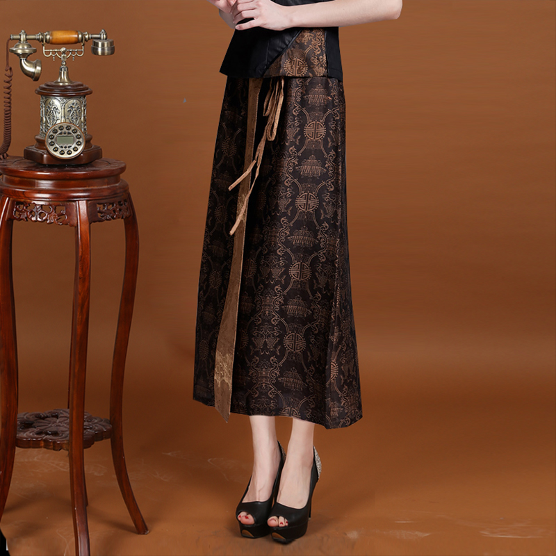 2019 new pattern Middle and old age Real silk gambiered Guangdong gauze Ethnic style mulberry silk skirt mom Embroidery classical longuettein the Women's clothing/Boutique , Skirts category - from Buy2taobao.com to provide professional Taobao agent buy service