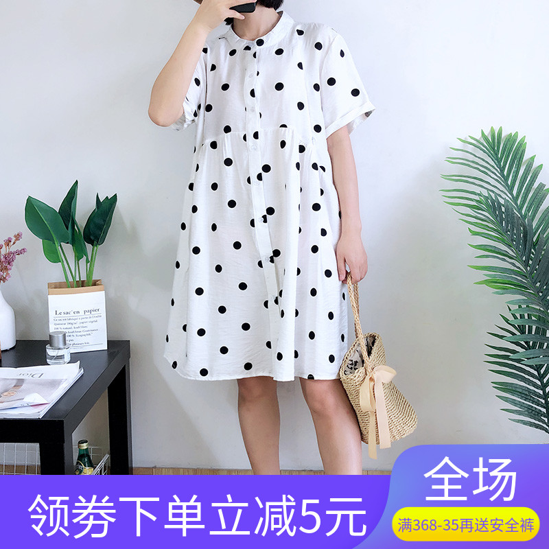 2019夏季新款哺乳衣辣妈时尚外出短袖上衣舒适宽松波点印花连衣裙|ruв категории Всё для беременных и кормящих, дом одежды/кормления./осень белье, домашнего юбка - от Buy2taobao.com для оказания профессиональной услуги покупки агента Taobao