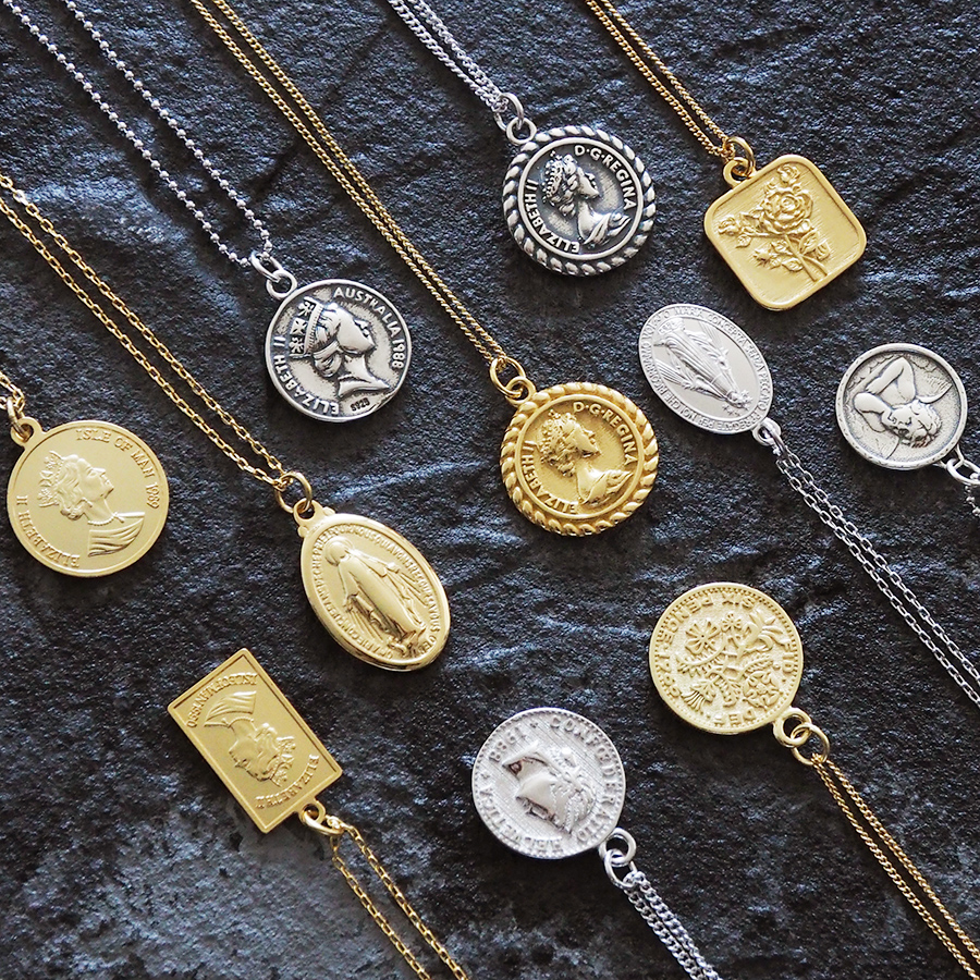 925 Sterling Silver Clavicle chain The influx of people in Europe and America ins Retro Portrait Coin Coin Notre Dame Two-sided Mid length version Necklacein the Accessories/Fashion Jewelry, Necklace category - from Buy2taobao.com to provide professional Taobao agent buy service