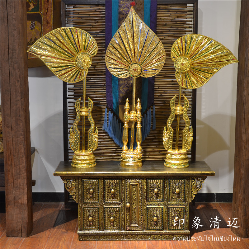 泰國金色菩提葉扇子擺件 創意裝飾品擺件 酒店客廳家居飾品在類目 家居飾品, 擺件中 - 來自Buy2taobao.com提供專業的淘寶代購服務