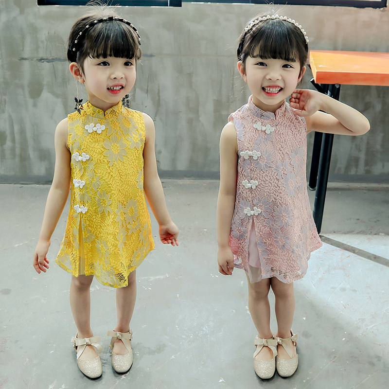 Broken yards clearance girl Lace Cheongsam skirt 2019 new pattern Female baby ancient costume Tang costume Children Retro Hanfuin the Children/Baby/Family fitted , Children's Robes/Costume/National costume , Cheongsam category - from Buy2taobao.com to provide professional Taobao agent buy service