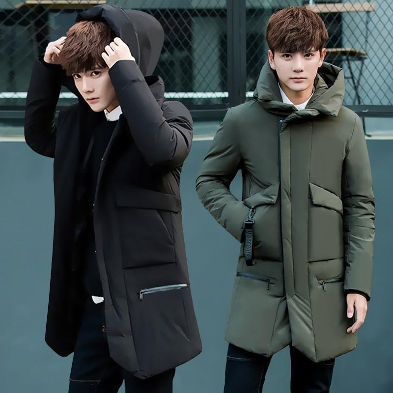 羽绒服男中长款2018新款冬季韩版帅气修身连帽加厚防寒潮男装外套|ruв категории Мужская одежда, куртка - от Buy2taobao.com для оказания профессиональной услуги покупки агента Taobao