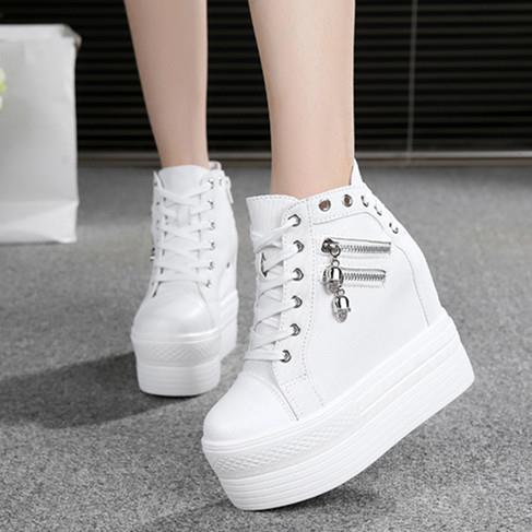 Spring white invisible Women's Shoes 12cm The thickness of the bottom Gaobang leisure time Muffin Extra high heels Slope with canvas shoesin the Women's Shoes, High shoes  category - from Buy2taobao.com to provide professional Taobao agent buy service