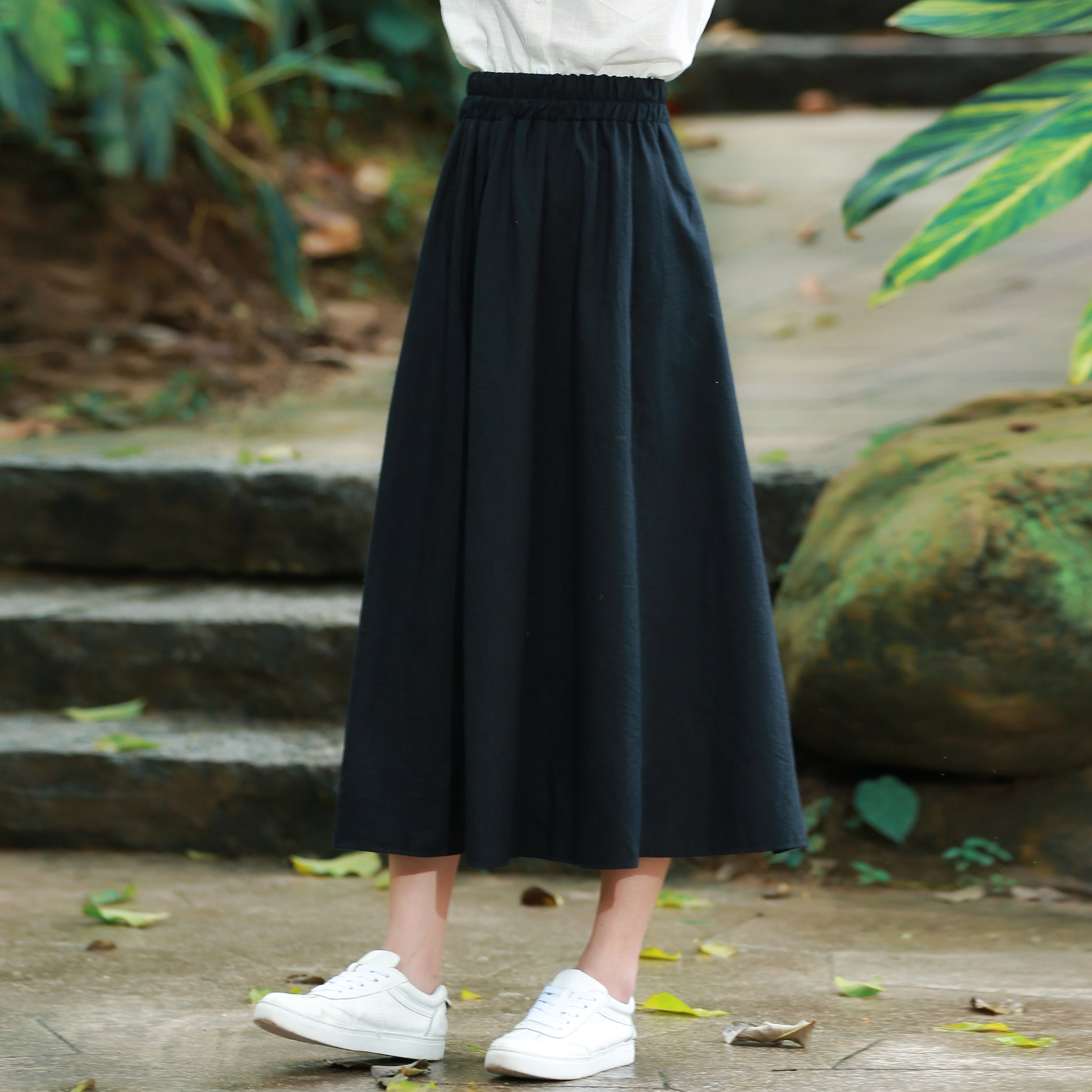 Cotton and hemp new pattern skirt Korean Edition 2019 longuette summer Versatile student literature Like a breath of fresh air Mid length version skirtin the Women's clothing/Boutique , Skirts category - from Buy2taobao.com to provide professional Taobao agent buy service