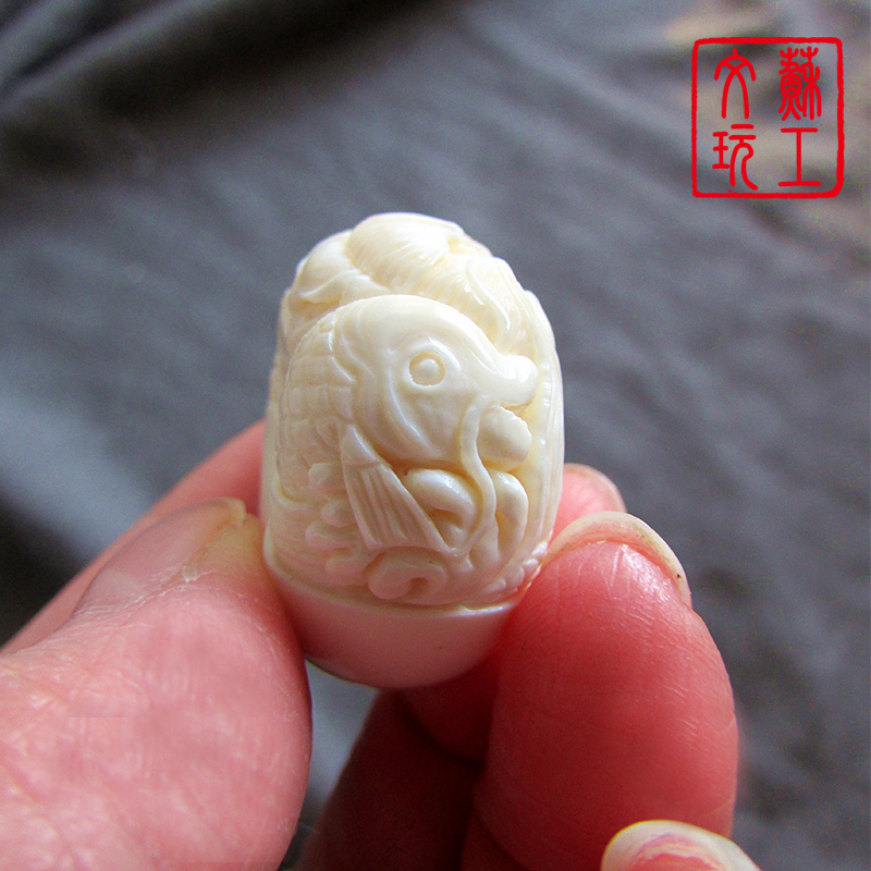 Soviet workers natural Mammoth Ivory Carved Lotus safety buckle Beads Hand string Top Beads Loose bead DIYin the Accessories/Fashion Jewelry, Pendant/Pendant  category - from Buy2taobao.com to provide professional Taobao agent buy service
