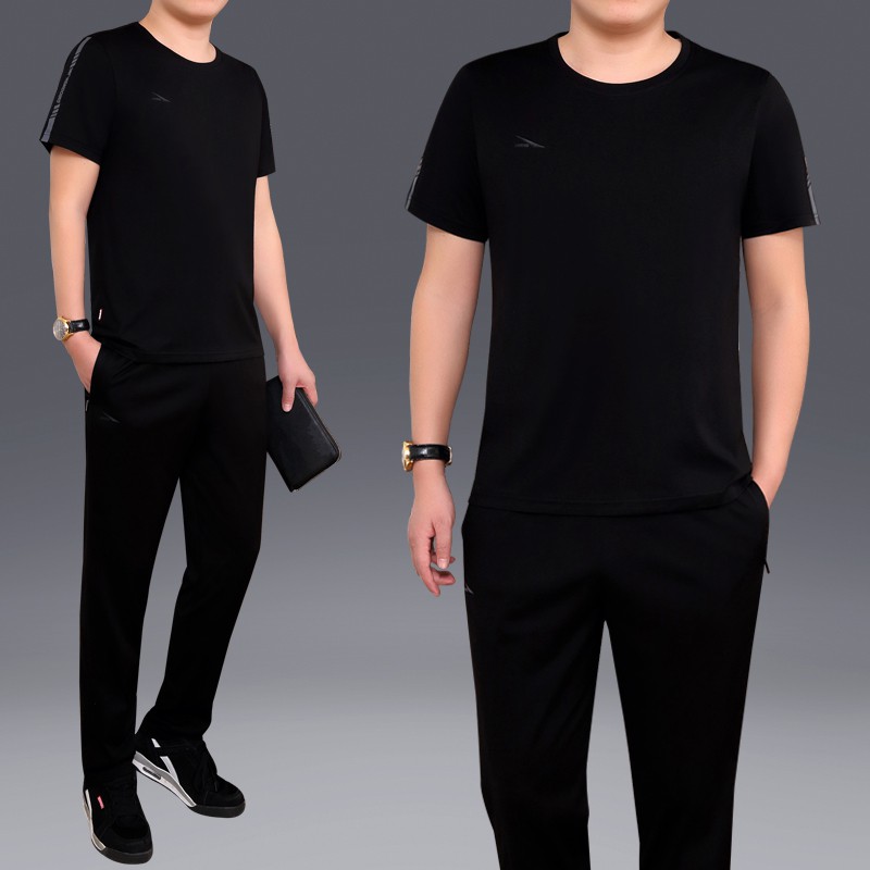 专卖店中年人运动套装男士夏季短袖休闲跑步中老年运动服爸爸装透|ruв категории спортивный костюм/досуг одежды, спортивный костюм - от Buy2taobao.com для оказания профессиональной услуги покупки агента Taobao