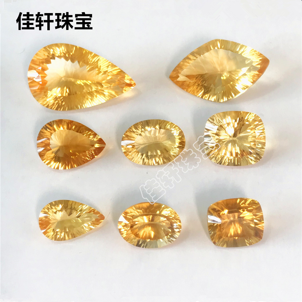 Brazil natural Millennium Citrine Loose Abstaining face Set customized Ring Pendant Ear Studs Earrings HSJ03in the Jewelry/Diamond/Jade/Gold , Colored stones/Precious stones , Other category - from Buy2taobao.com to provide professional Taobao agent buy service