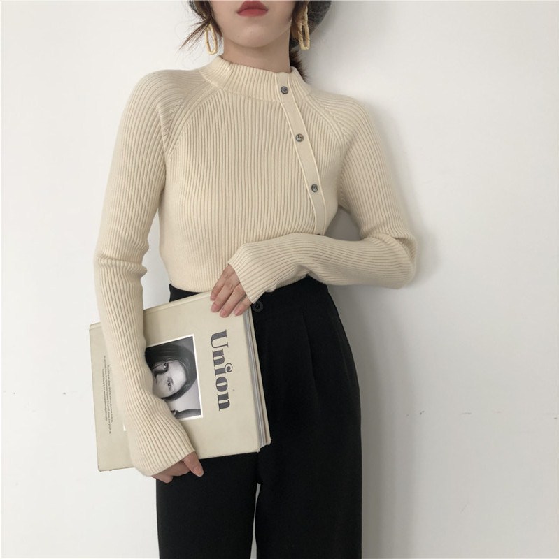 Bottoming sweater Versatile 2018 new pattern Autumn and winter Self cultivation Korean Edition thickening Internal lap Half a knitting Base coatin the Women's clothing/Boutique , Sweaters category - from Buy2taobao.com to provide professional Taobao agent buy service