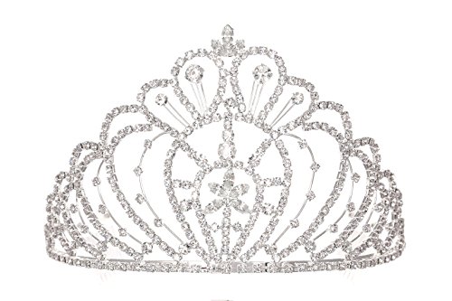 4-3/8" Grand Pageant Queen Crystal Flower Tiara Crown - Silv|ruв категории Цифровые аксессуары, цифровой периферийных, Другие батареи - от Buy2taobao.com для оказания профессиональной услуги покупки агента Taobao