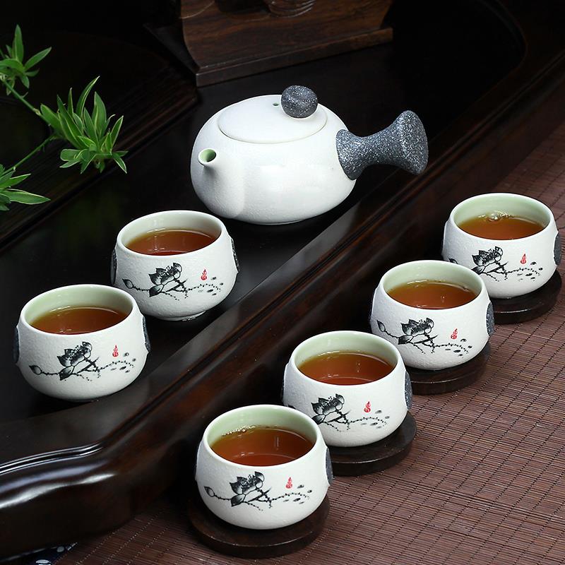 【7头雪花釉】【清韵荷花】陶瓷 功夫 茶具 套装 玻璃茶壶茶杯|ruв категории посуда, чайный сервиз, набор чайный сервиз - от Buy2taobao.com для оказания профессиональной услуги покупки агента Taobao