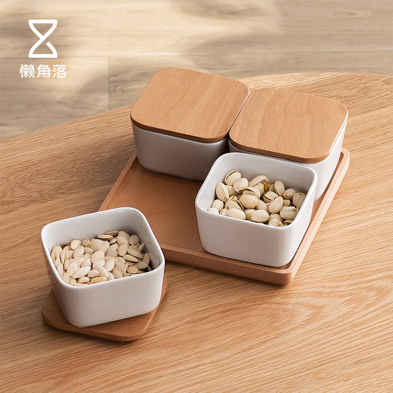 懒角落 分格干果盘干果盒带盖客厅坚果零食盘糖果盒瓜子盘 66280|ruв категории посуда, посуда, фрукты бассейна/компот/корзина - от Buy2taobao.com для оказания профессиональной услуги покупки агента Taobao