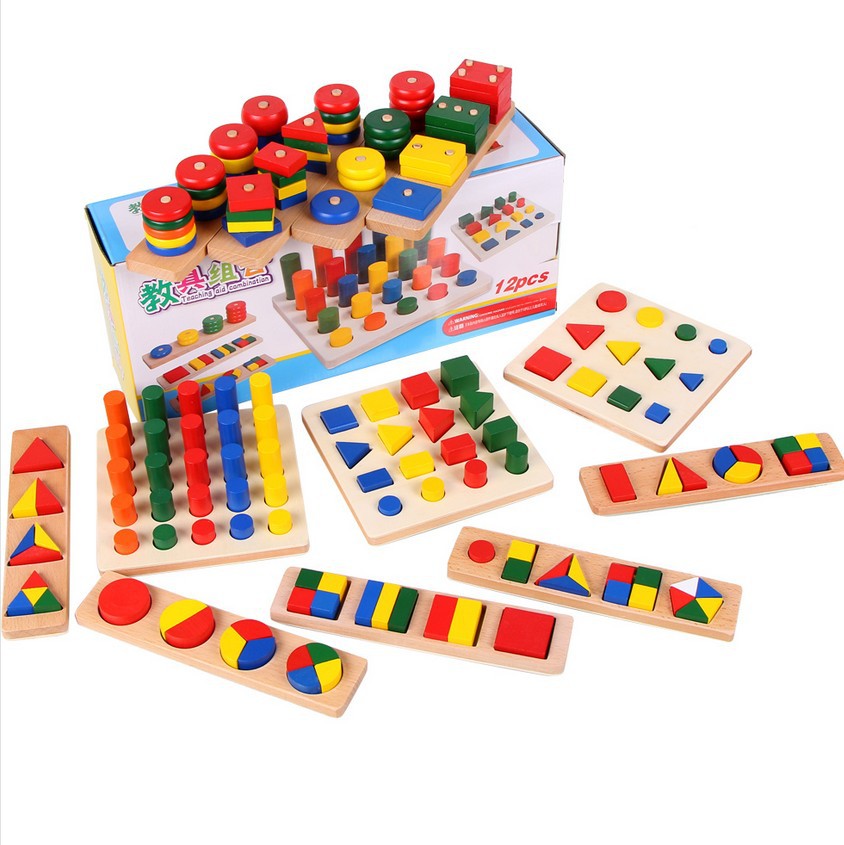 kindergarten Montessori teaching aids 8 sets Beech 12 Set of parts family suit Montessori shape Pair Toysin the Toy/Childs/Puzzle/Building block/Model , Other Toys category - from Buy2taobao.com to provide professional Taobao agent buy service