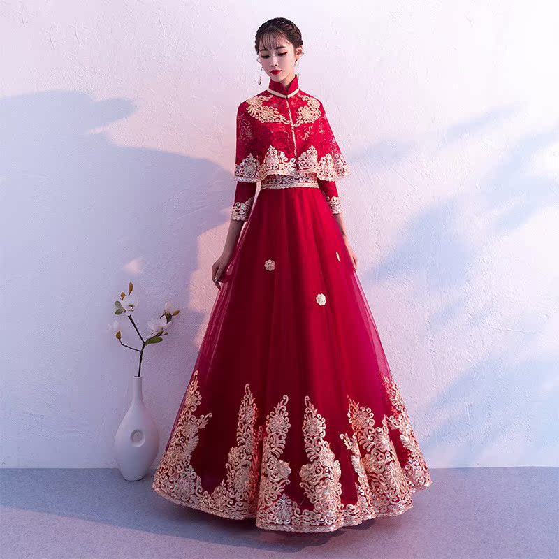 抖音秀禾服结婚新娘出阁合服女装 中国风唐嫣同款敬酒龙凤百褶裙|msdalam kategori Butik wanita / wanita, perkahwinan/Cheongsam/pakaian, pakaian/malam - dari Buy2taobao.com untuk memberikan perkhidmatan ejen Taobao profesional membeli