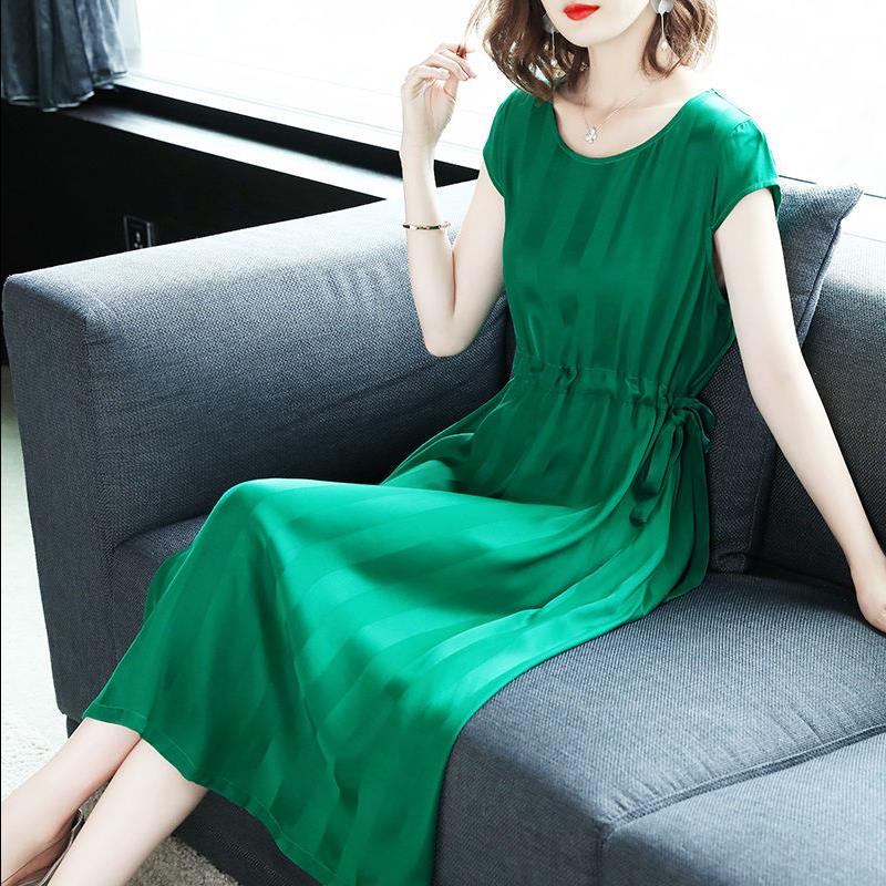 仿真丝连衣裙女夏2019新款女装名媛气质温柔风收腰显瘦中长款裙子|msdalam kategori Butik wanita / wanita, pakaian/pakaian kebangsaan/peringkat pakaian, pakaian/pakaian Cina, skirt - dari Buy2taobao.com untuk memberikan perkhidmatan ejen Taobao profesional membeli