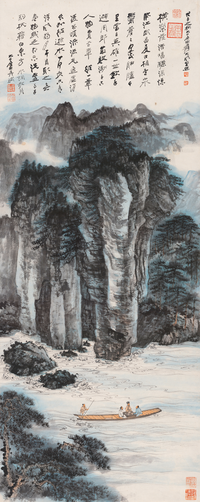 张大千赤壁图 新中式玄关走廊过道书房装饰画字画书画山水画 在类目 家居饰品, 装饰画, 国画中 - 来自Buy2taobao.com提供专业的淘宝代购服务